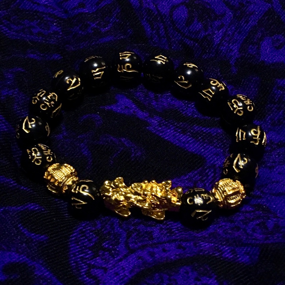 FENG SHUI BLACK OBSIDIAN WEALTH BRACELET